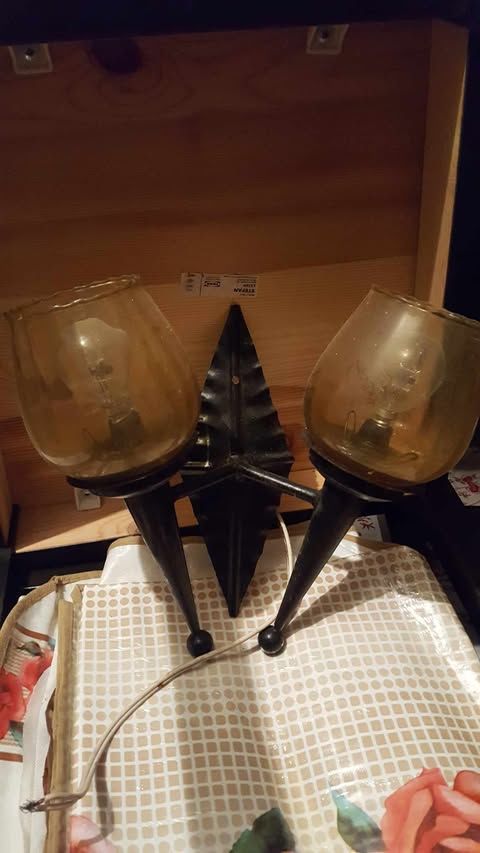  Belle applique deux feux verre couleur whisky N�1352 10 Beaune (21)