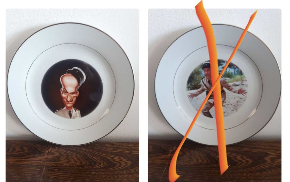 Belle rare assiette Louis de Fun�s 25 Villemomble (93)