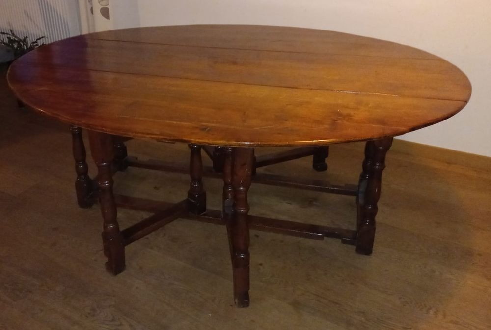 Belle table � manger avec 8 chaises - bois massif 490 Grilly (01)