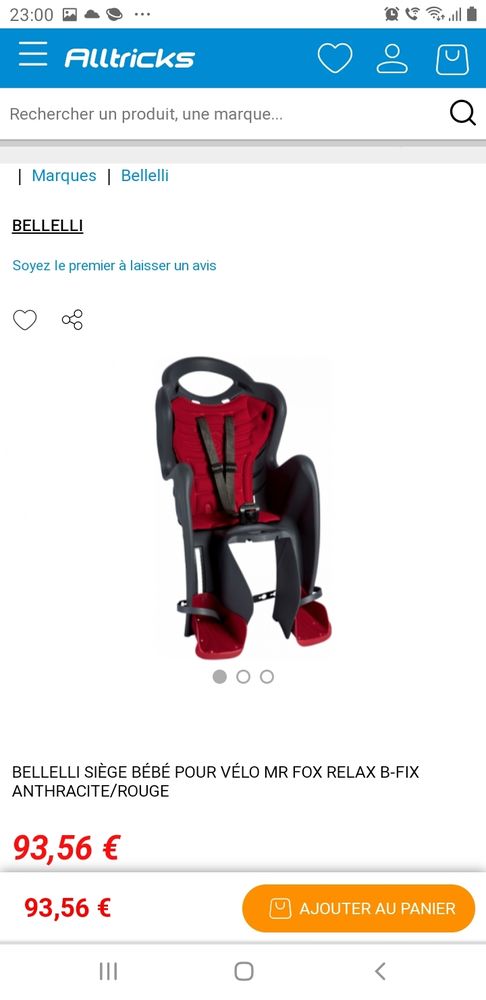 Bellelli Siege de Velo enfant arriere 40 Nantes (44)