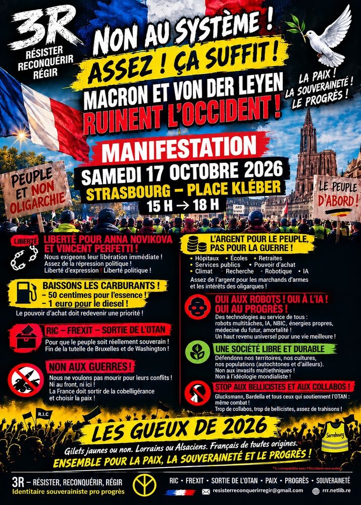 Les bellicistes Macron et Von der Leyen ruinent l'Occident ! 0 Strasbourg (67)