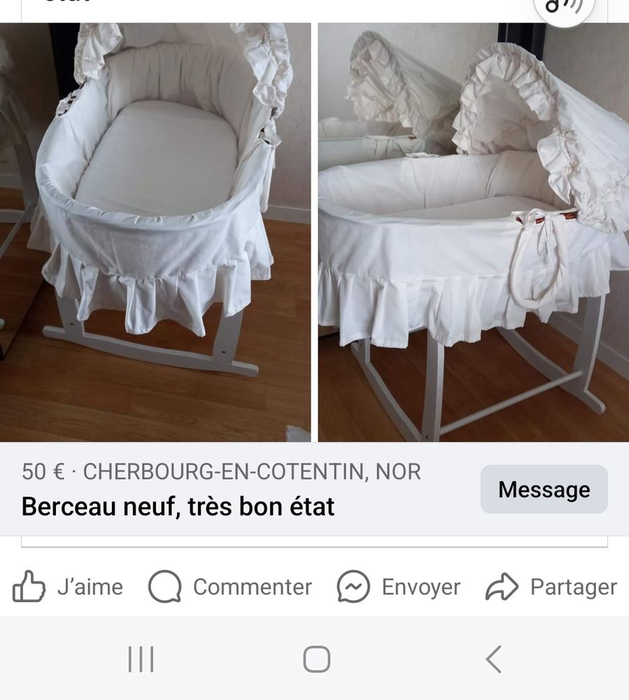 Berceau b�b� en tr�s bon �tat peu servi 50e 50 La Glacerie (50)