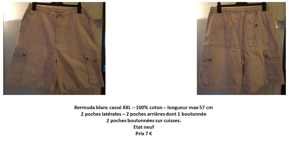 Bermuda blanc cass� XXL 7 Enghien-les-Bains (95)