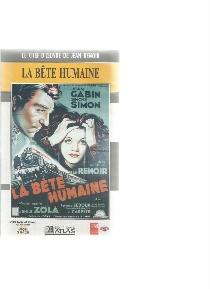 La b�te humaine - vhs - gabin simon - livraison possible 5 Toulouse (31)