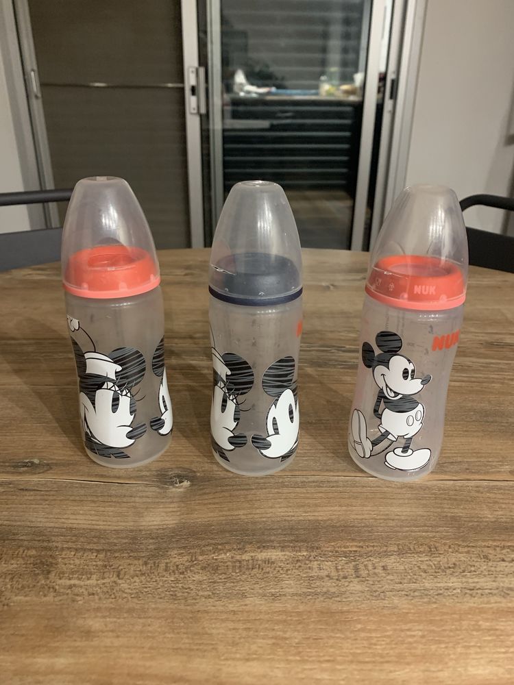 Lot de 3 biberons Nuk motif  \'\' Mickey \'\' 6 Saleilles (66)