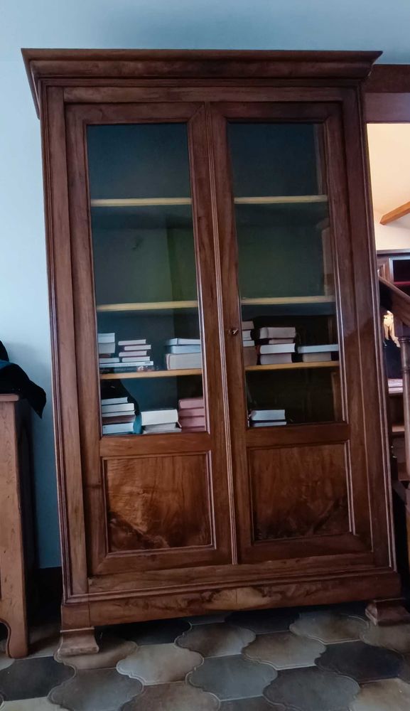 Biblioth�que ancienne en bois massif style Louis-Philippe 500 Dordives (45)