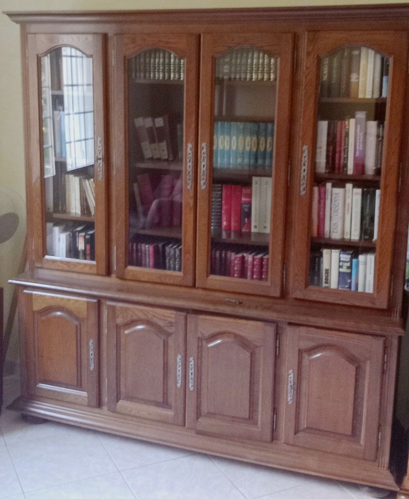 Biblioth�que 2 corps bois massif 375 Compeyre (12)