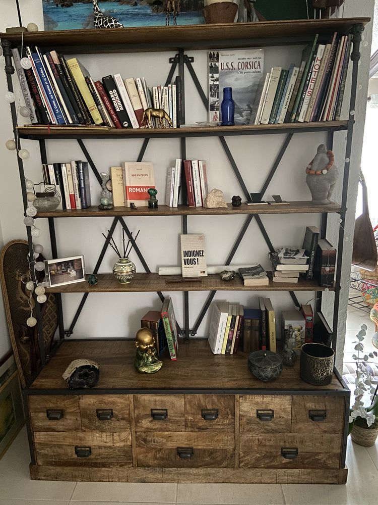 Biblioth�que Industrielle en manguier 450 Porticcio (20)