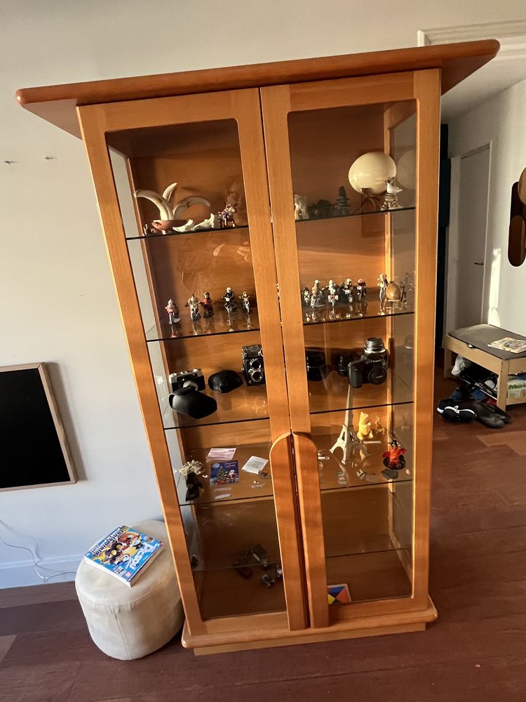 Biblioth�que vitr�e en orme massif 150 Maisons-Alfort (94)