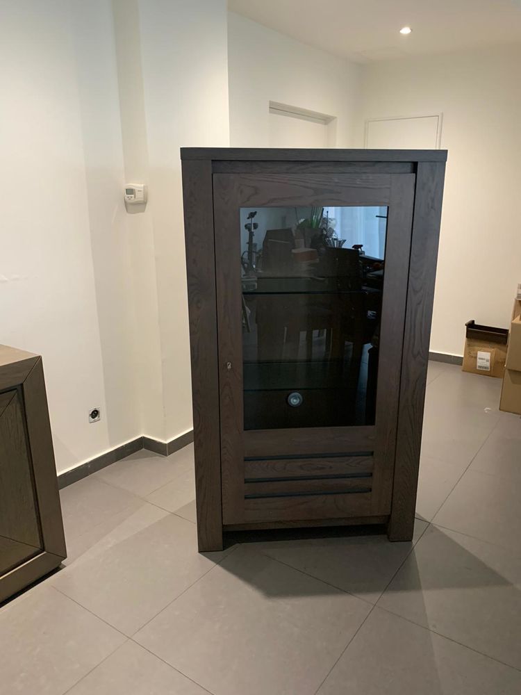 Biblioth�que Vitrine En ch�ne massif taupe 800 Villeurbanne (69)