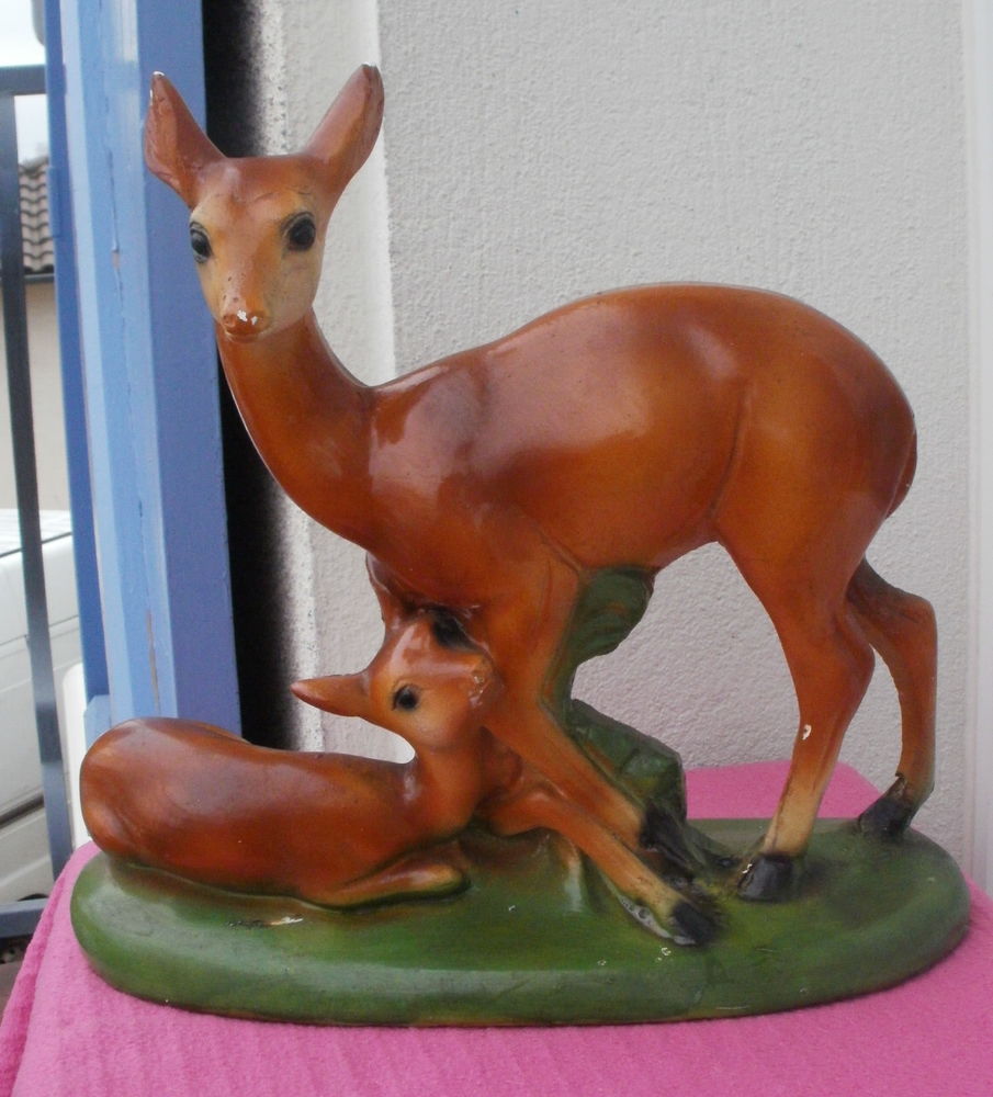 BICHE et son petit, le faon en platre Hauteur 27 cm 30 Montauban (82)