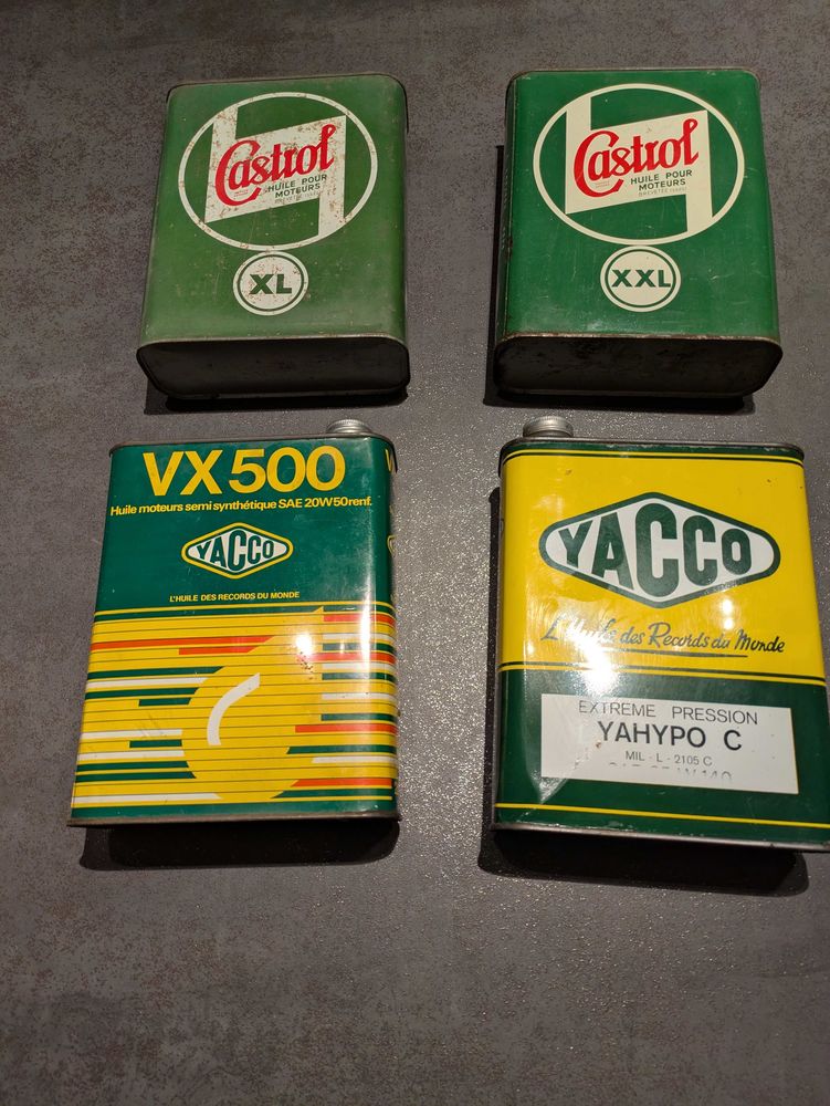 4 bidons d'huile ancien 55 Coulad�re (31)