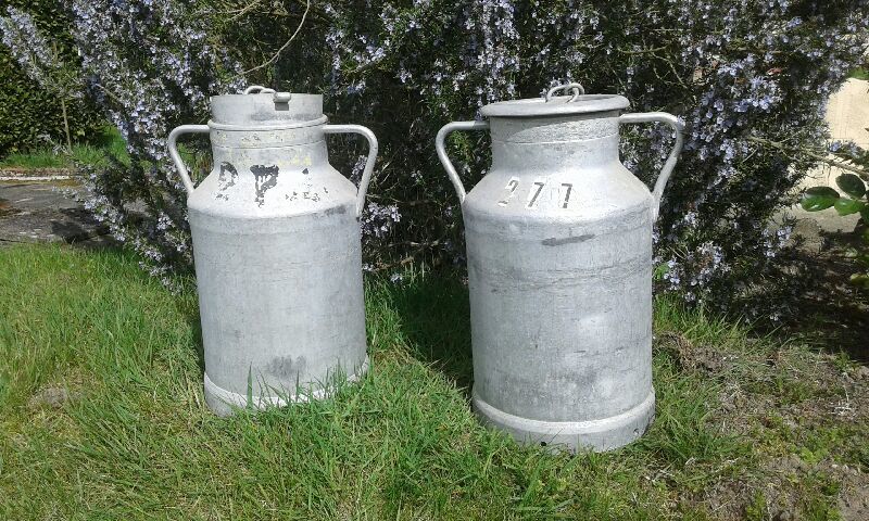 Bidons � lait authentiques avec couvercle 49 Mareil-sur-Loir (72)