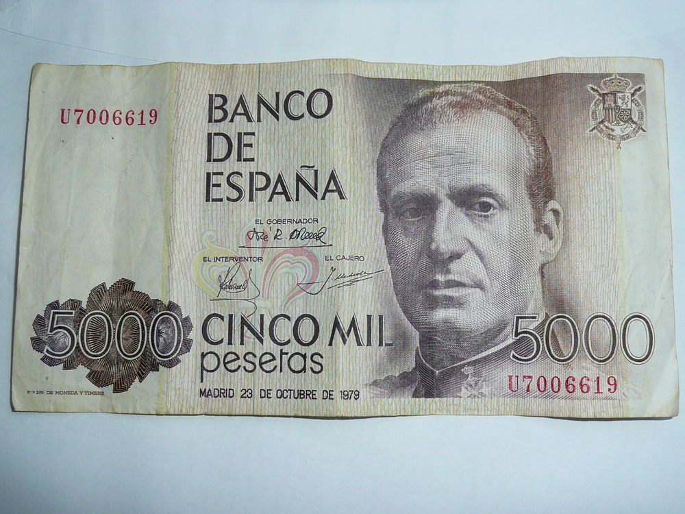 Billet 5000 pesetas 1979 45 Bordeaux (33)