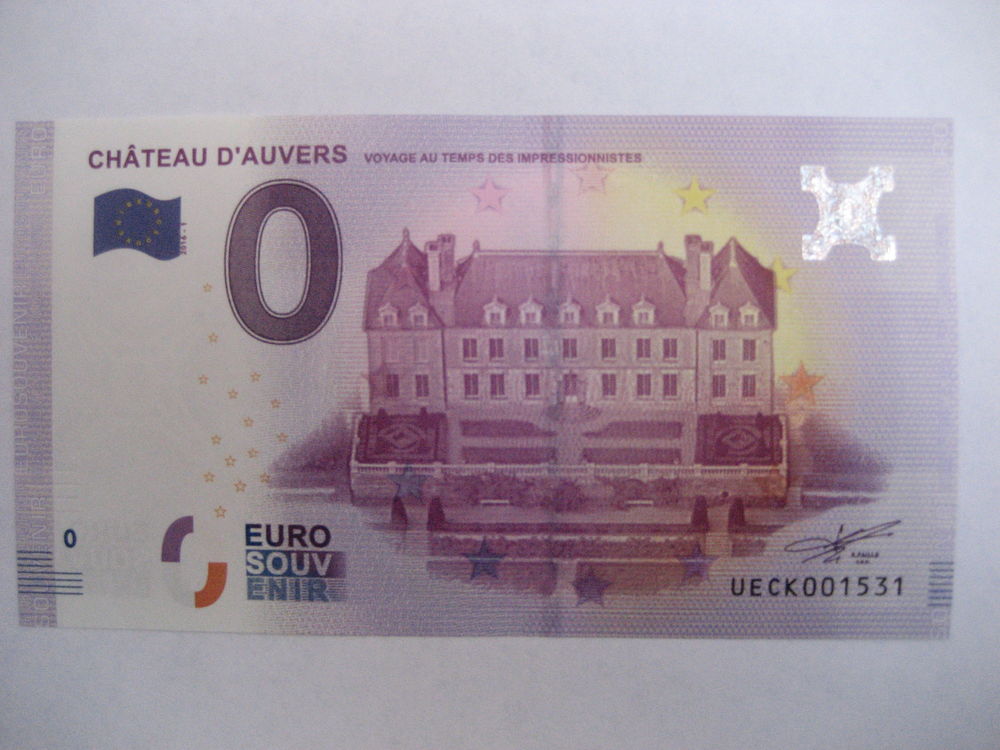Billet euro touristique CHATEAU D'AUVERS 2016 7 Reims (51)