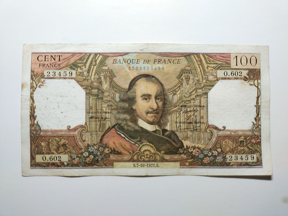 billet de 100 francs        CORNEILLE        ann�e  1971 . 30 Dolus-d'Ol�ron (17)