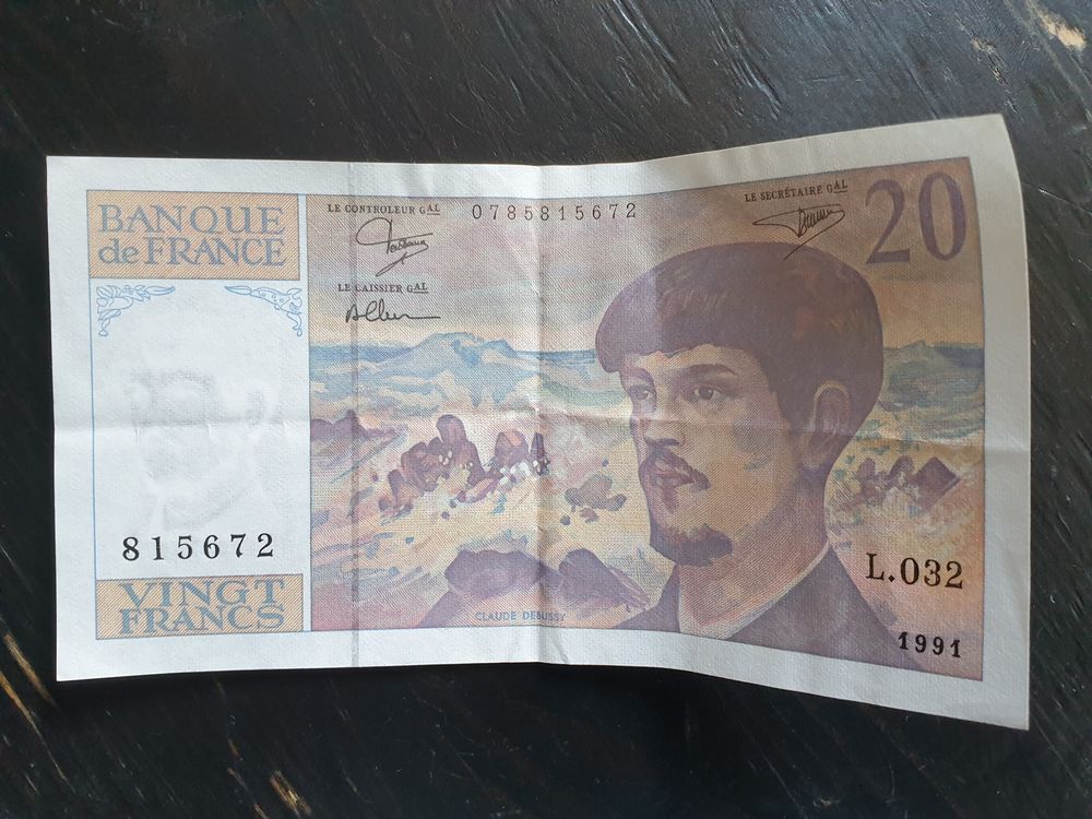 Billet 20 francs Debussy 1991 29 Bordeaux (33)