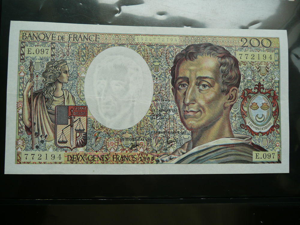 Billet 200 francs Montesquieu 35 Bordeaux (33)