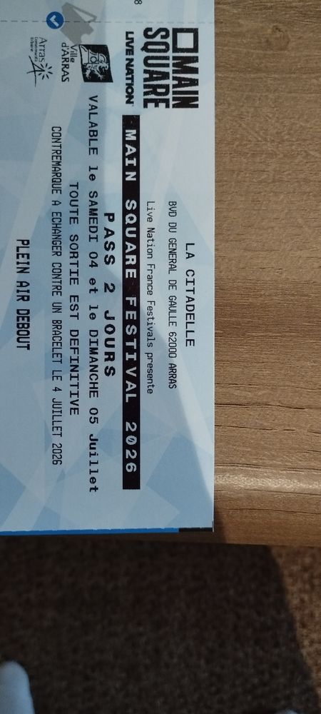 billet pour le Mainsquare Festival 2026 0 Venthon (73)