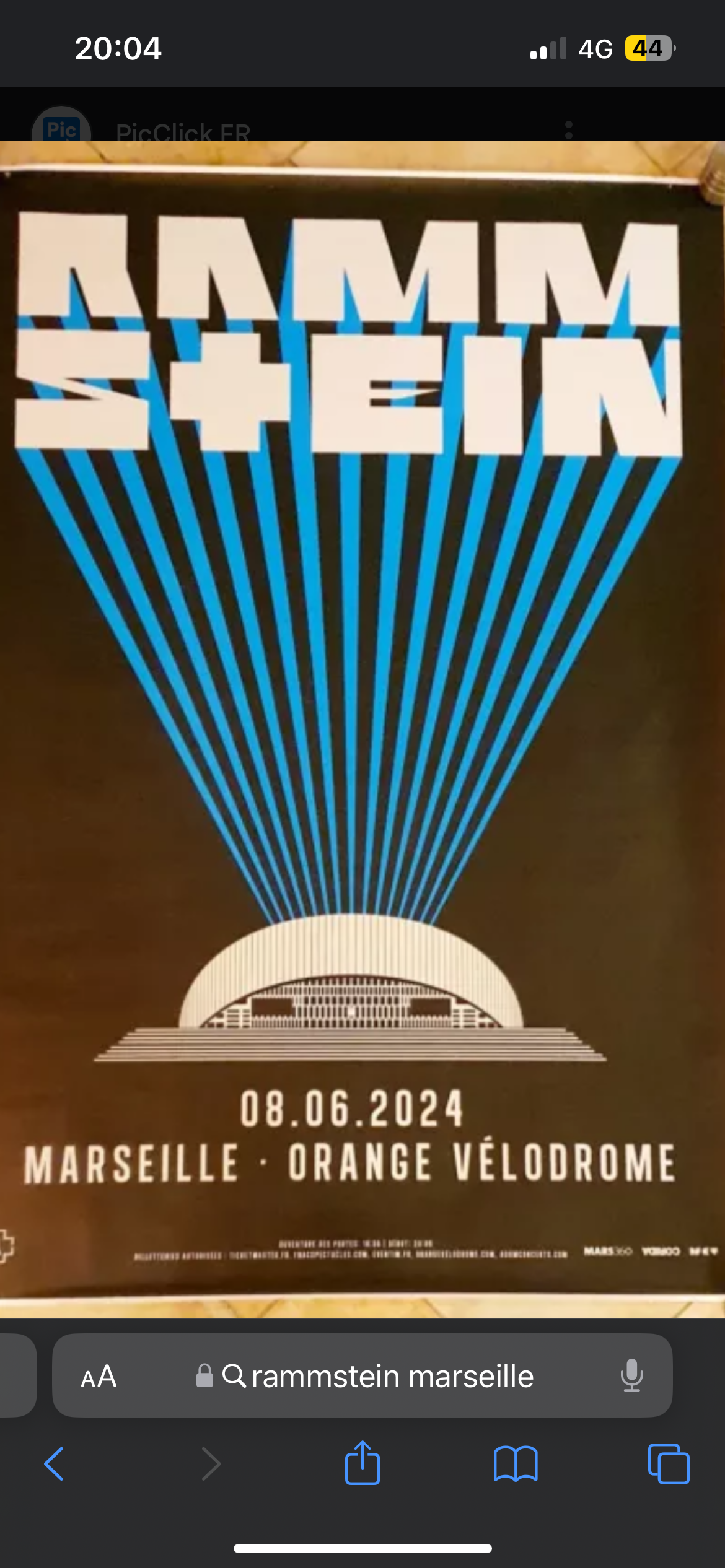 Billet rammstein x2 Marseille 8 juin 200 S�lestat (67)