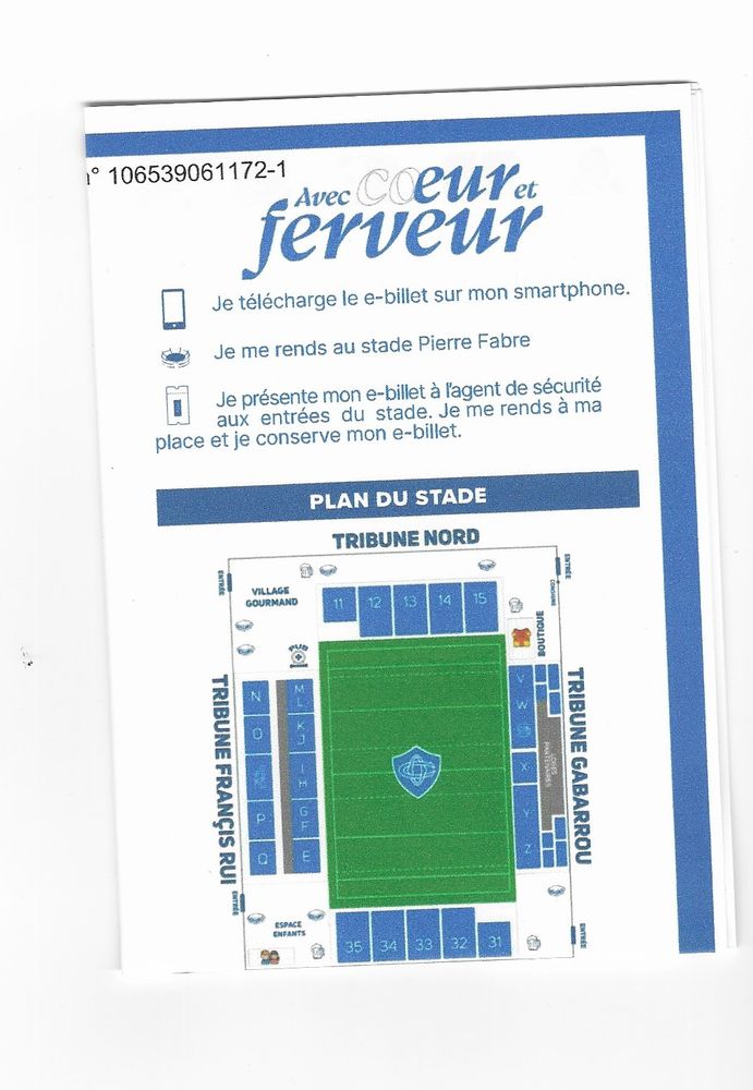 billet CO / ASM 20 Castres (81)