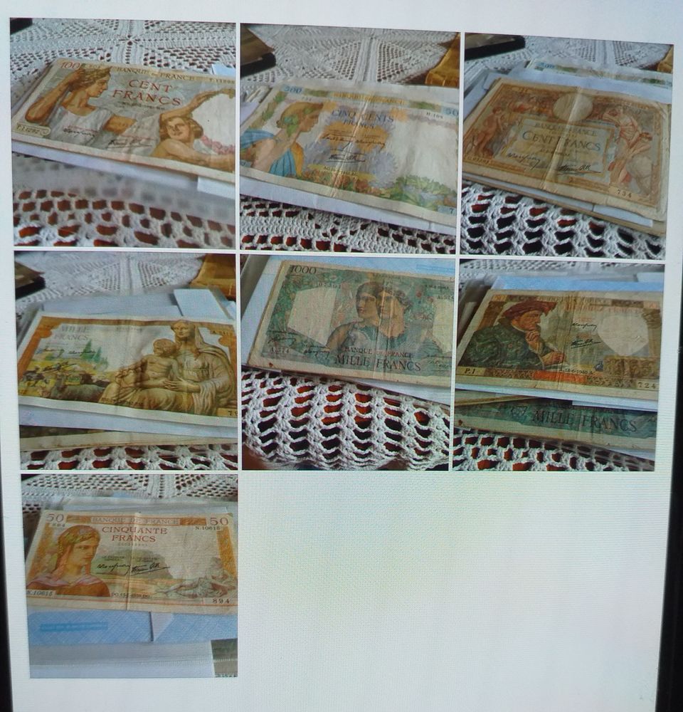 lot de billets de banque fran�ais anciens 1940-1946 550 La Chapelle-en-Serval (60)