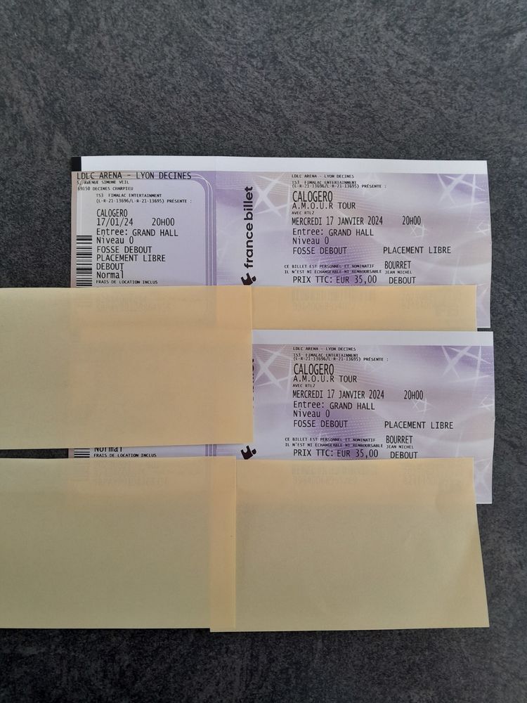 Billets calogero 35 Vienne (38)