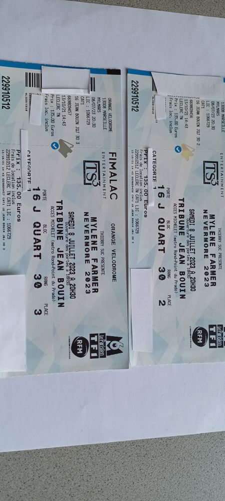 Billets de concert Mylene Farmer � Marseille 100 S�lestat (67)