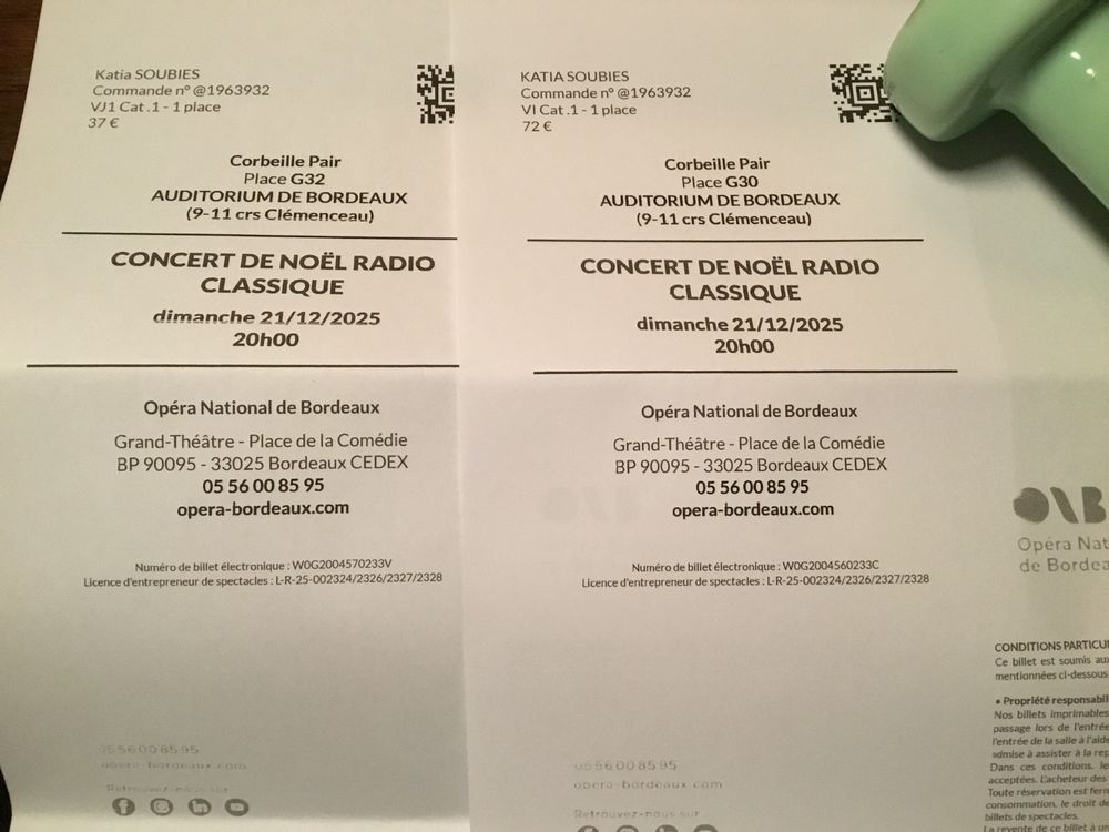 BILLETS CONCERT NOEL AUDITORIUM DE BORDEAUX 0 Parempuyre (33)