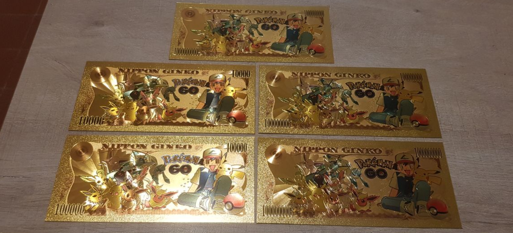 Lot de 5 Billets couleur or, de Pokemon Go 20 Marseille 12 (13)