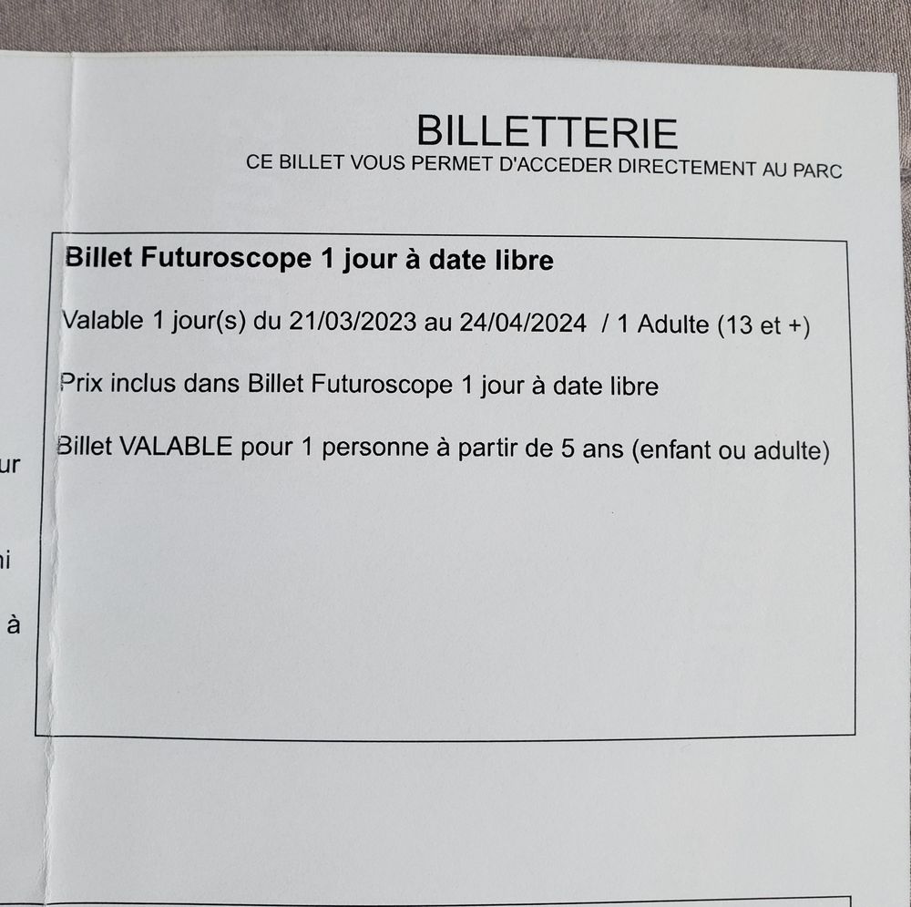 2 billets Futuroscope 30 Touchay (18)