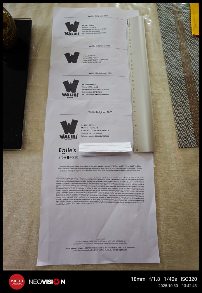 billets pour le parc Walibi 40 Proyart (80)