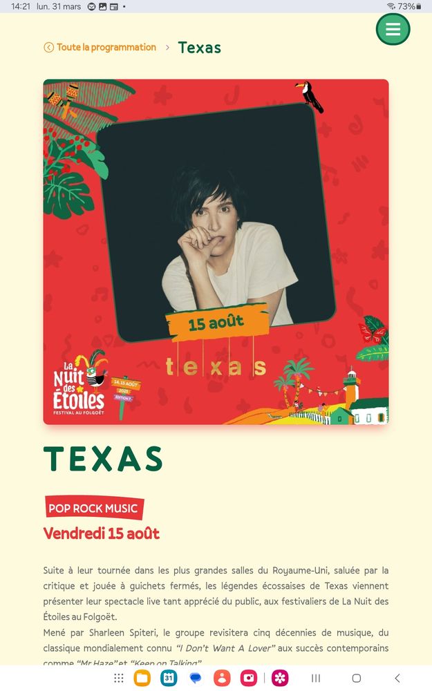 2 Billets VIP pour TEXAS LE 15 ao�t � LE FOLGOET - Finistere 55 Bourgoin-Jallieu (38)