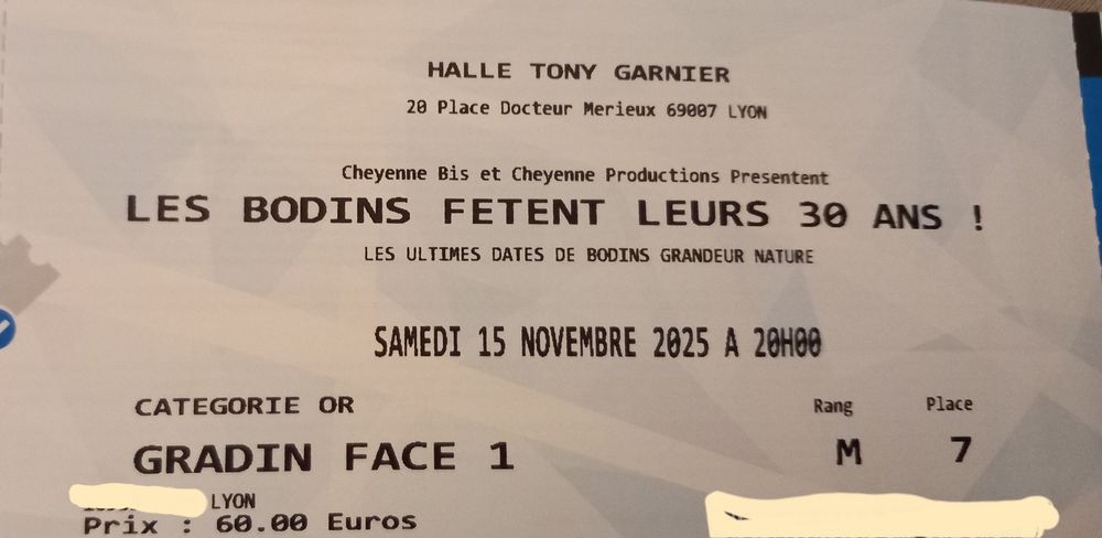  billets spectacle les bodins � lyon 60 Certines (01)