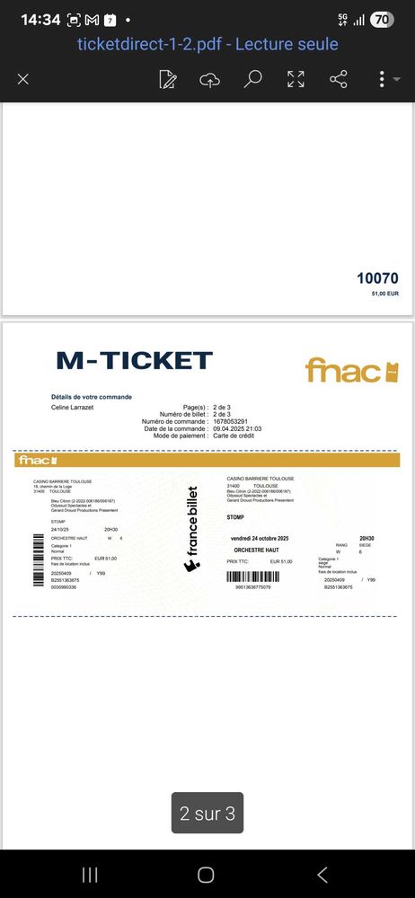 Billets spectacle STOMP 110 Toulouse (31)