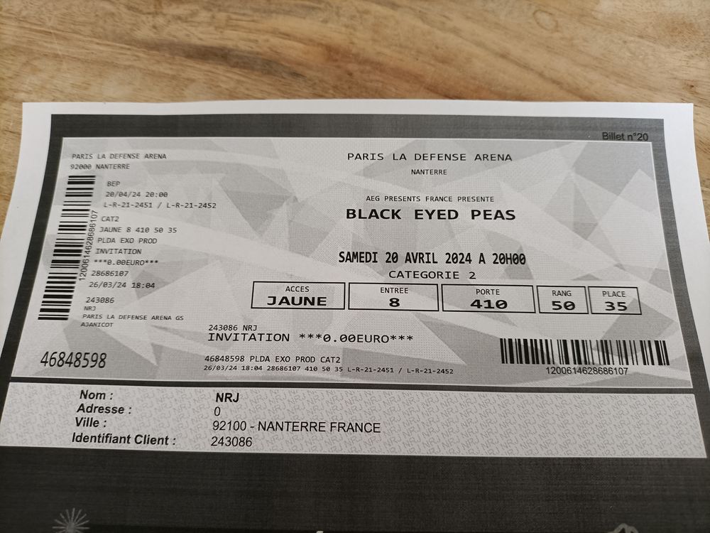 Black eye peas 60 Paris (75)