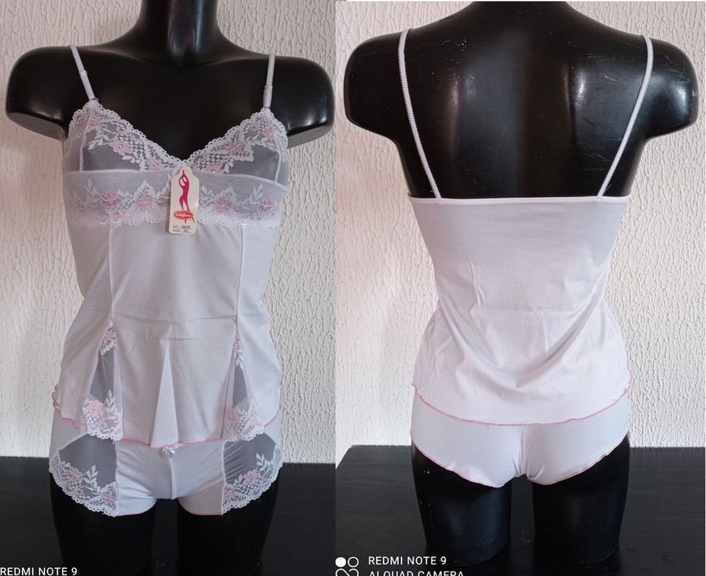 Top Blanc avec shorty r�hauss� de dentelle Taille S/M 4 Sorgues (84)