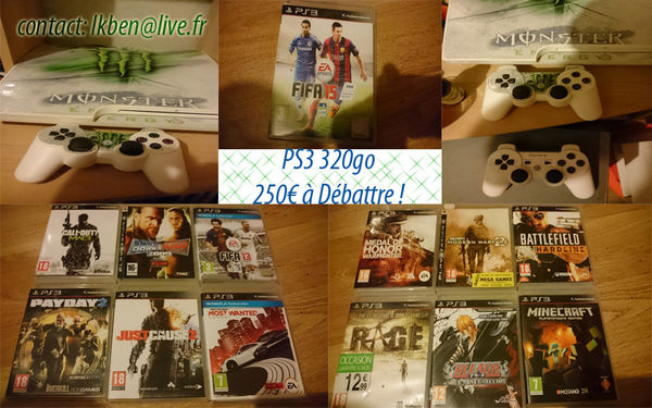 PS3 BLANCHE 320go + 13 JEUX + 2 MANETTES Consoles et jeux vidéos