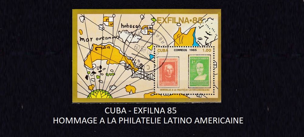 Bloc de CUBA de 1985  EXFILNA 85  1 Les �glisottes-et-Chalaures (33)
