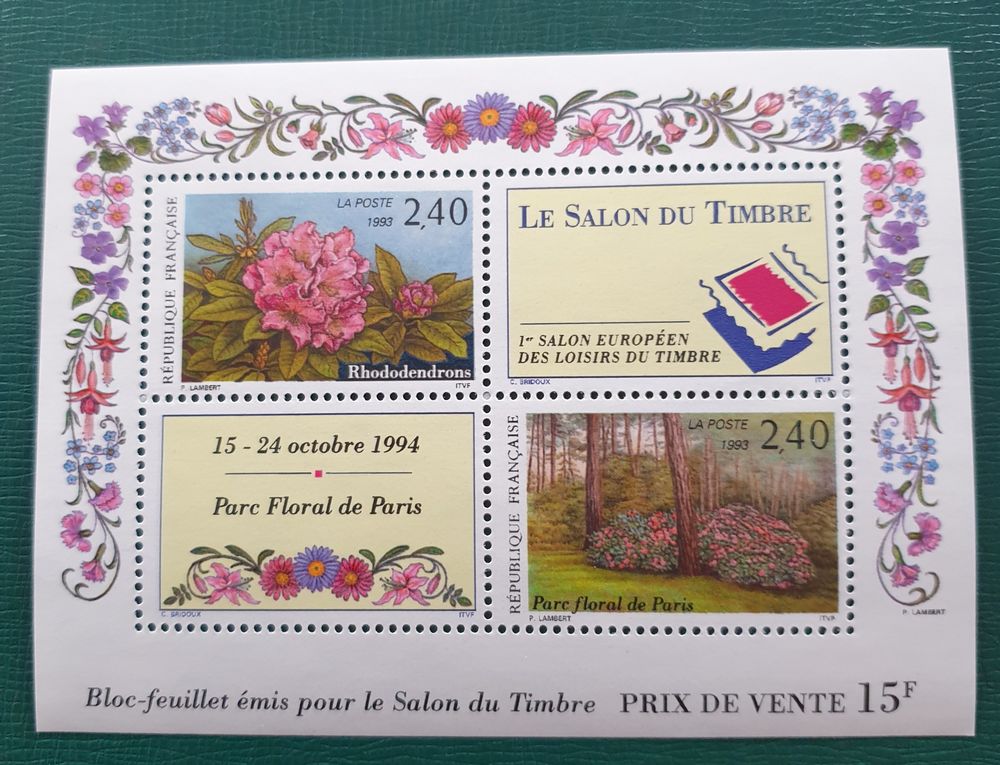 Bloc Feuillet BF15 en dessous faciale 2 Jou�-l�s-Tours (37)