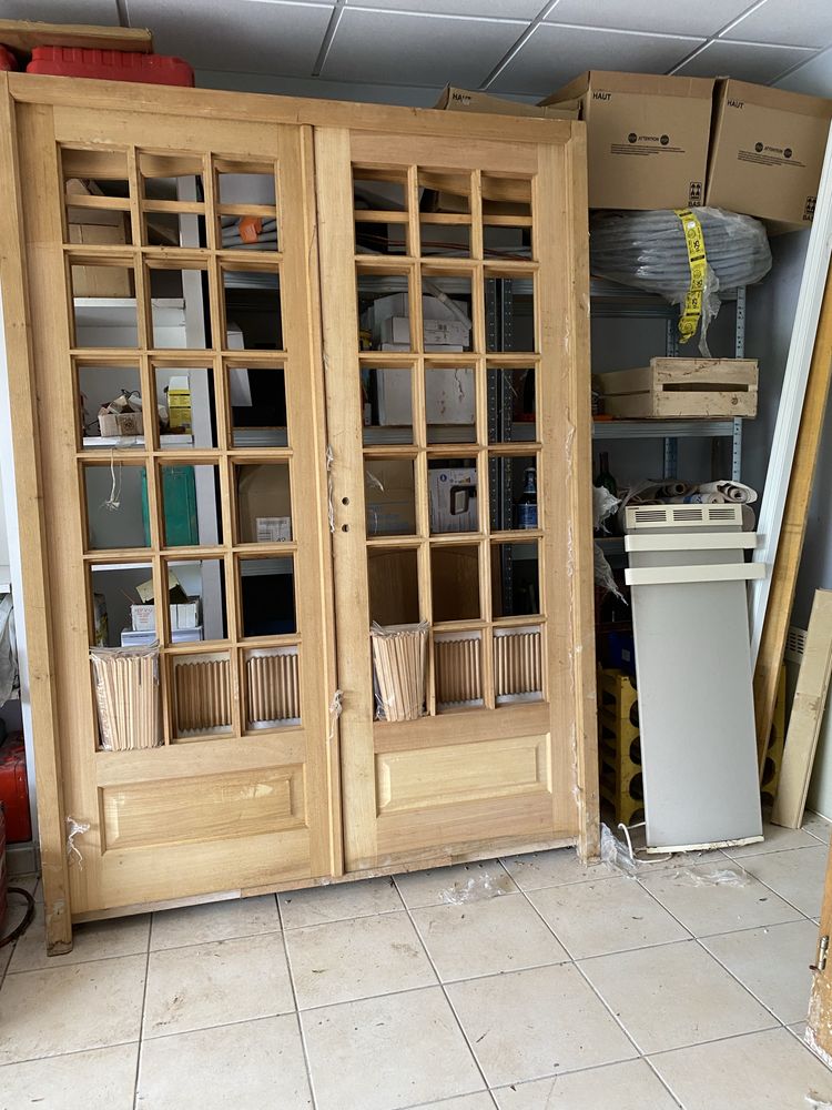 bloc porte d'int�rieure  �  petit bois dimensions 140x204 2 vantaux 120 Bailly (60)