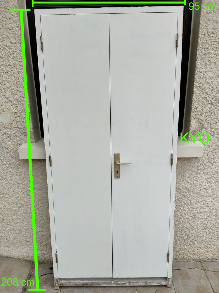 Bloc-porte 2 vantaux, Portes de placard doubles bois blanc 89 Foncine-le-Haut (39)