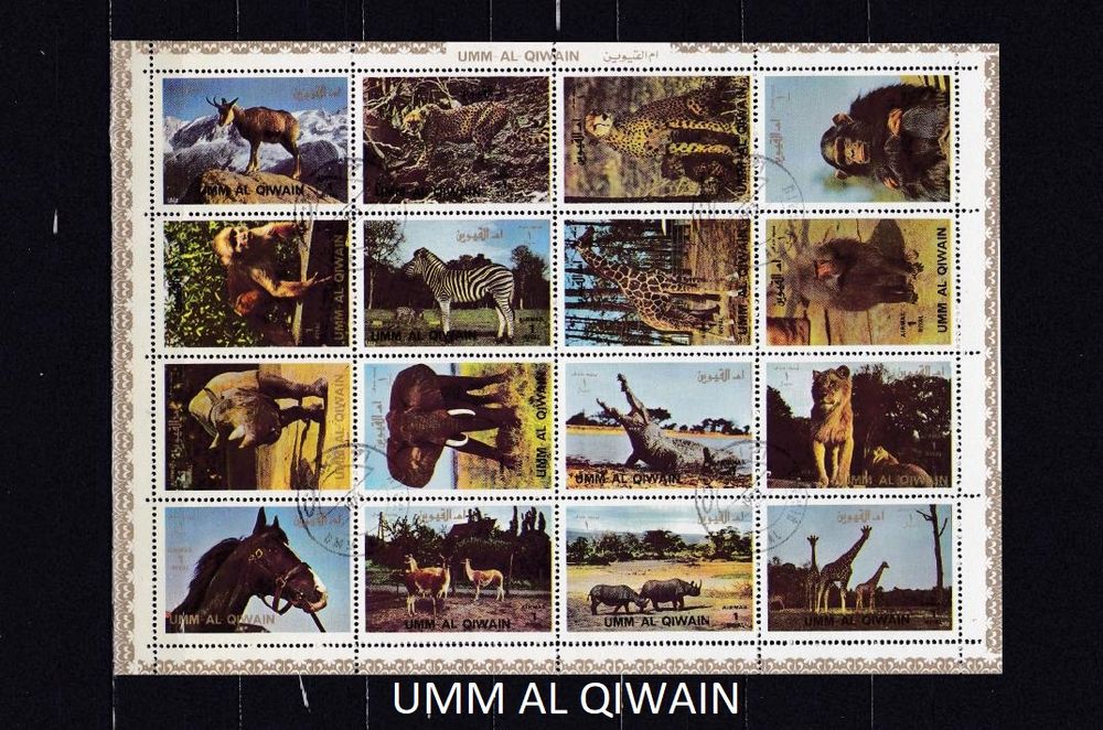 bloc d'UMM AL QIWAIN avec des ANIMAUX (lot 1) 2 Les �glisottes-et-Chalaures (33)