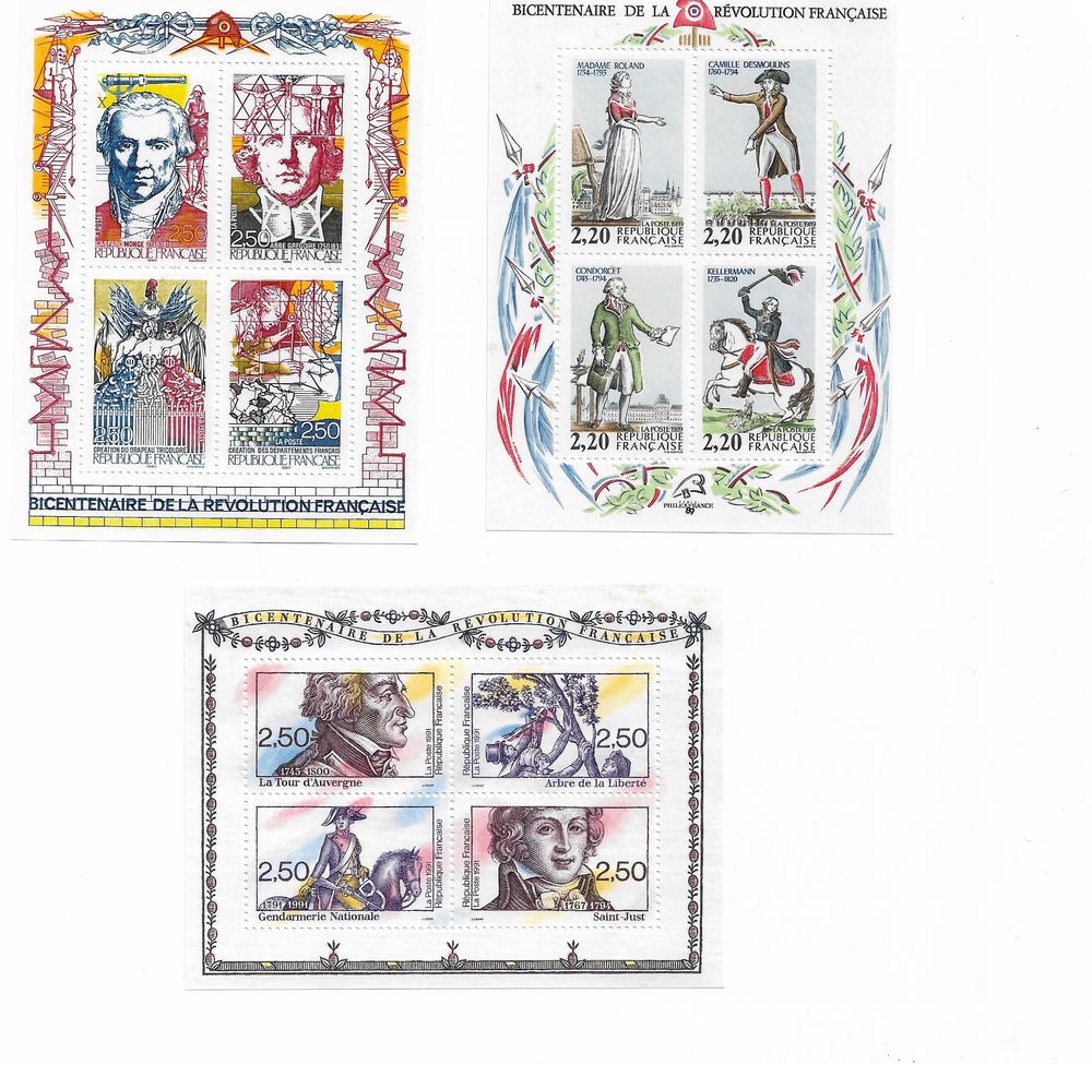 3 blocs feuillets R�volution Fran�aise 5 Foncine-le-Haut (39)