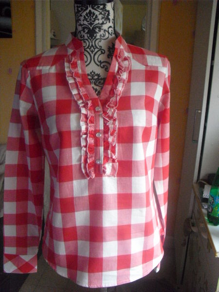 blouse a jabot coton doux vichy NEUVE TAILLE 34 10 Lyon 5 (69)