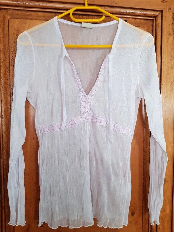 blouse en voile blanc blouse en voile blanc dedentelle rose 7 Viriat (01)