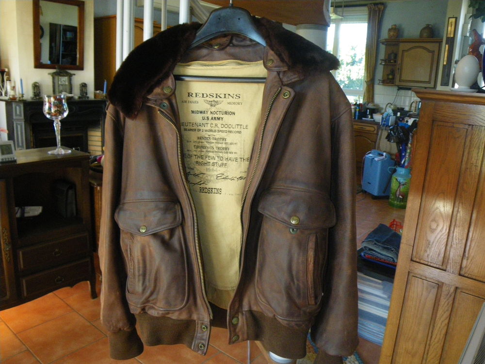 Blouson Am�ricain en Cuir Marron 0 Savigny-en-V�ron (37)