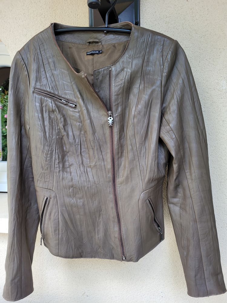 Blouson cuir agneau.Marron quasiment neuf. Marque Diplodocus 40 Libourne (33)