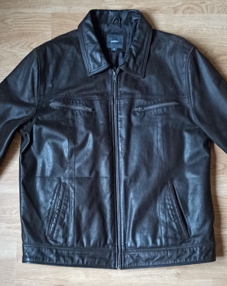 blouson cuir buffle de marque CELIO TAILLE XL 49 Brou� (28)