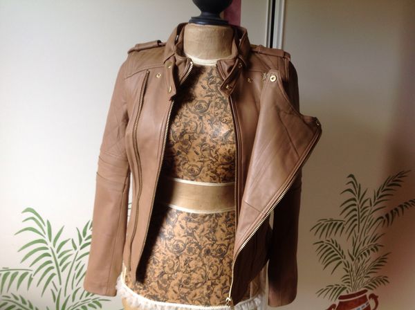 Blouson cuir fa�on motard 130 Moustoir-Ac (56)